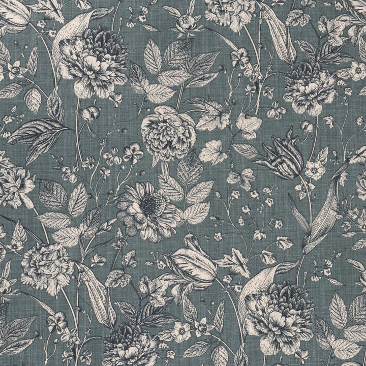 Ghislaine Floral Deep Green Fabric