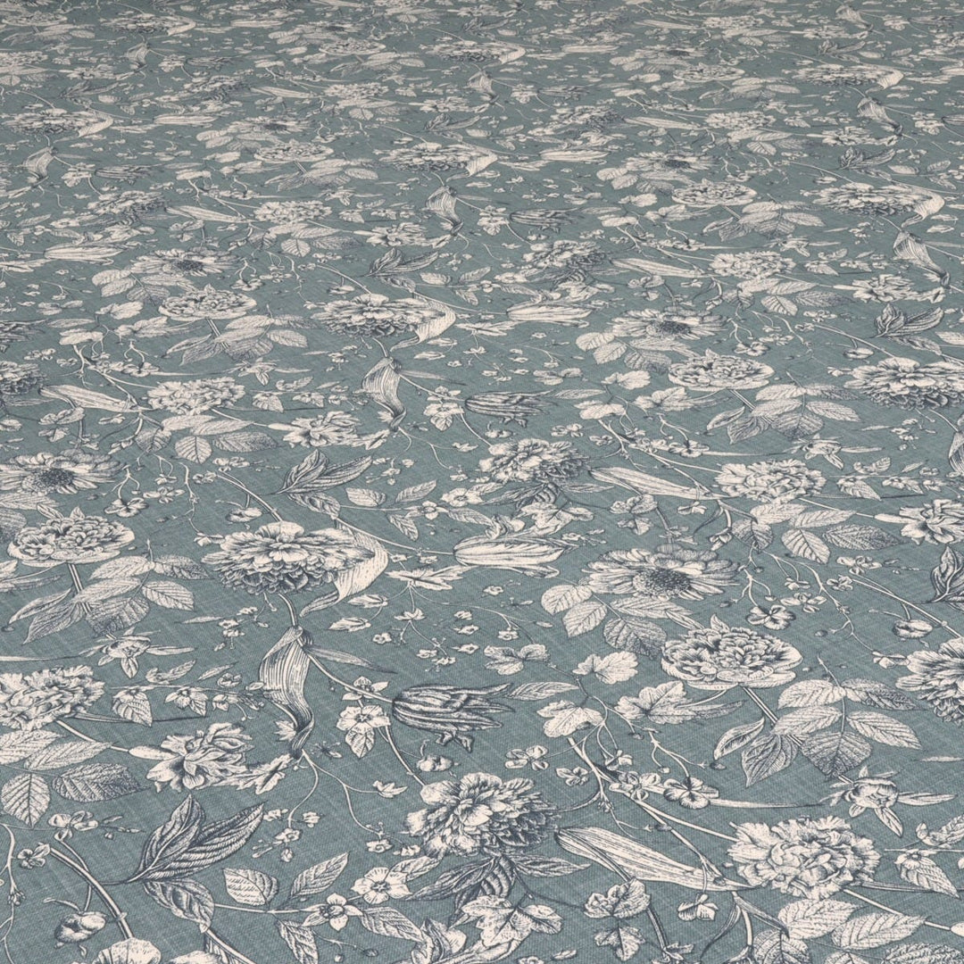 Ghislaine Floral Deep Green Fabric