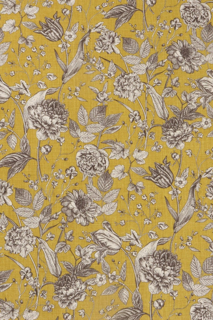 Ghislaine Floral Mustard Fabric