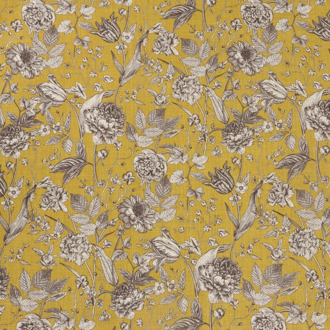 Ghislaine Floral Mustard Fabric