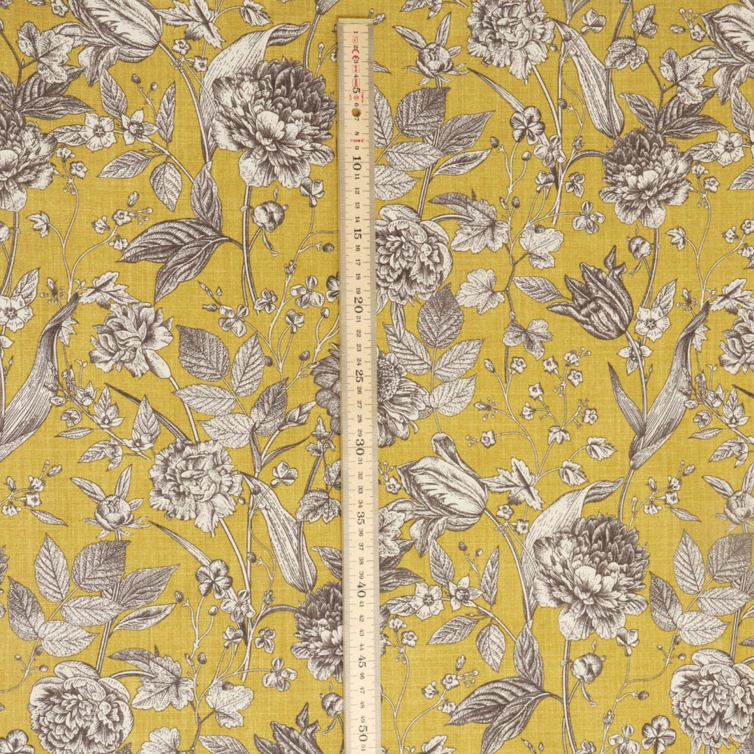 Ghislaine Floral Mustard Fabric