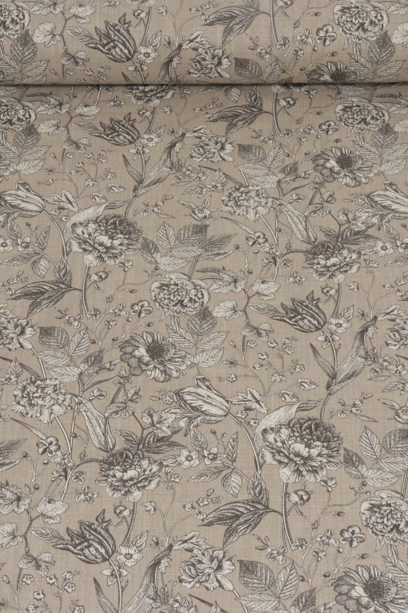 Ghislaine Floral Natural Fabric