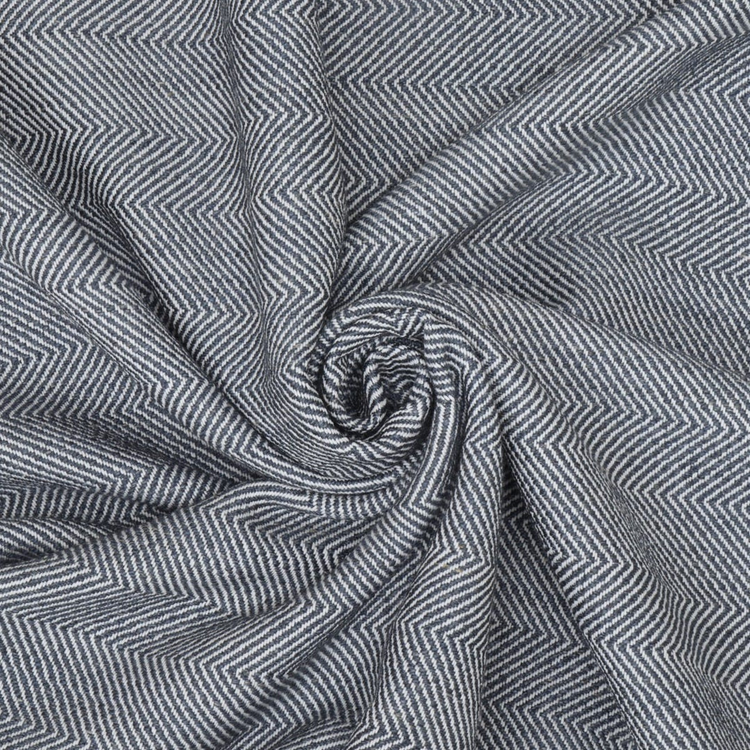 Granada Double Width Herringbone Ink Fabric