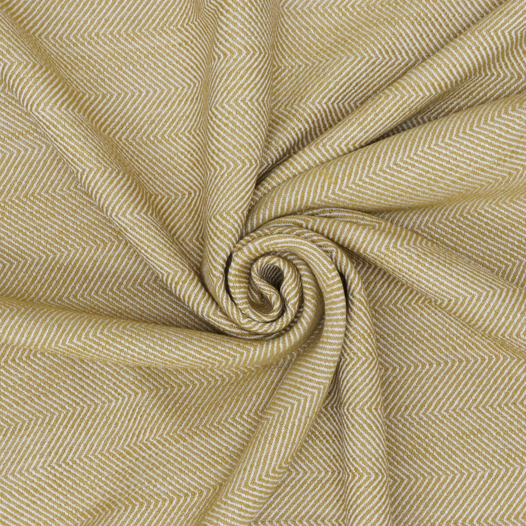 Granada Double Width Herringbone Turmeric Fabric