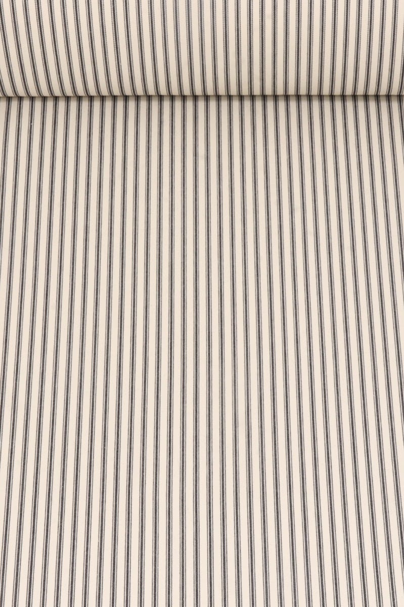 Kent Ticking Stripe Black Fabric