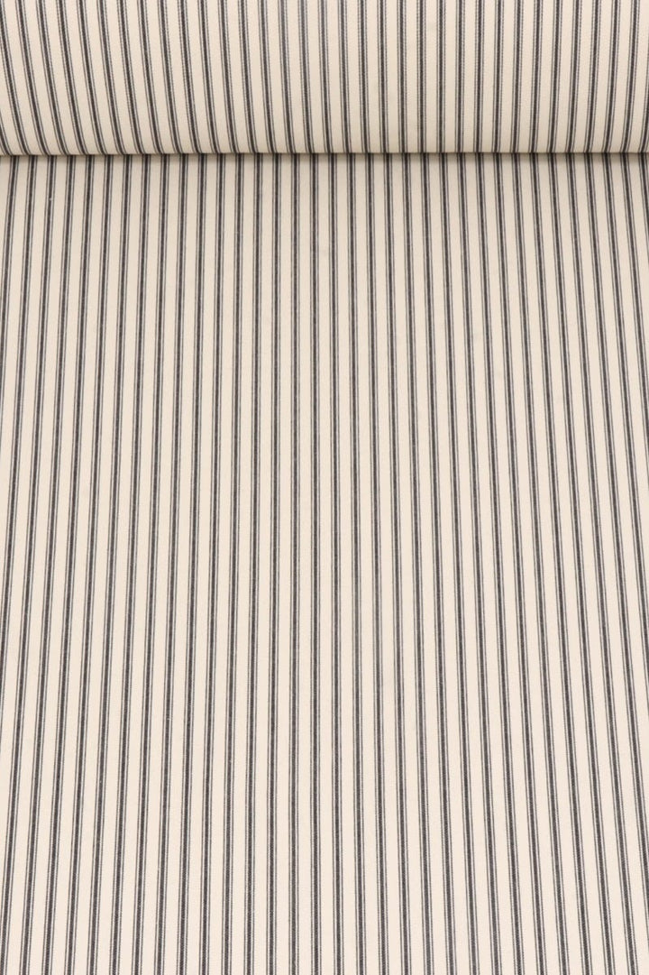 Kent Ticking Stripe Black Fabric