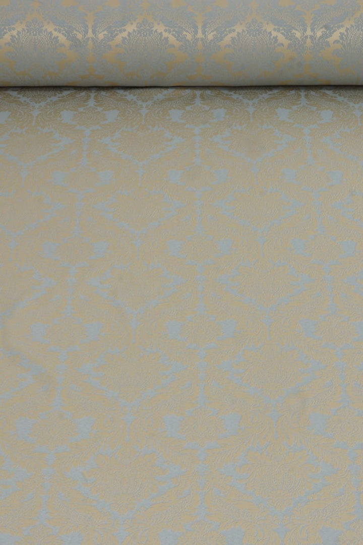 Alderton Luxury Damask Duck Egg/Gold Fabric