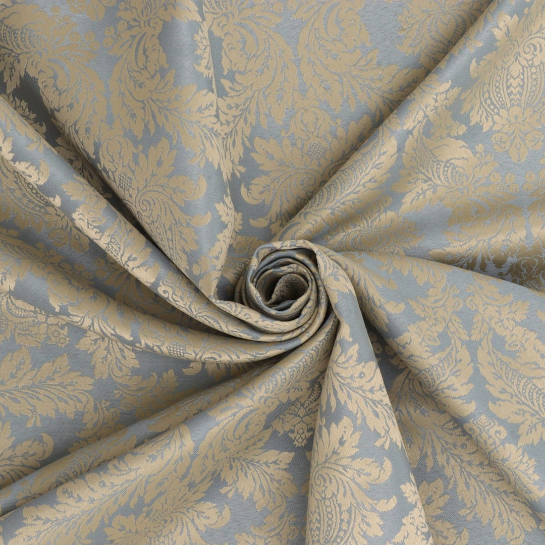 Alderton Luxury Damask Duck Egg/Gold Fabric