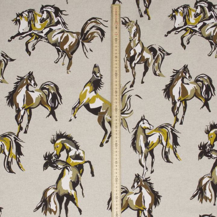 Wild Horses Mustard Fabric