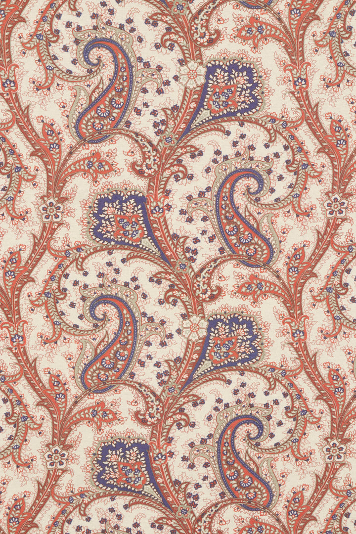 Folk Paisley Red Fabric