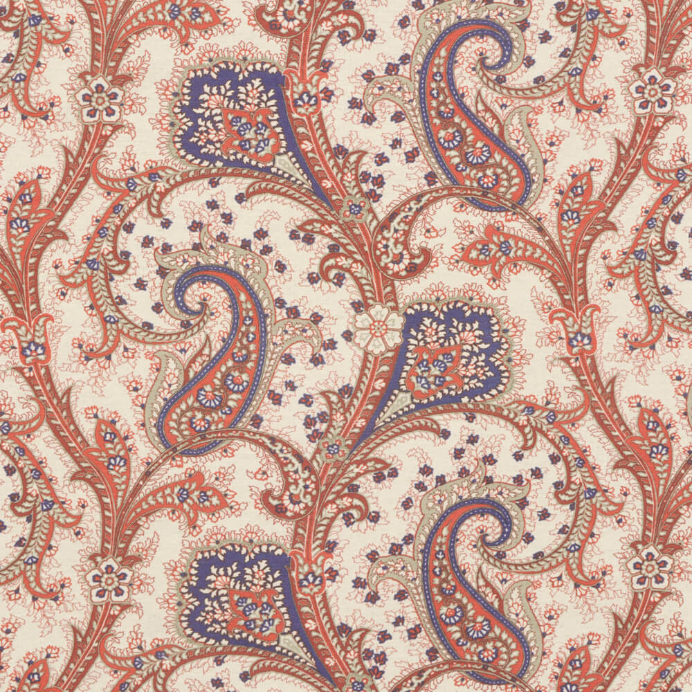 Folk Paisley Red Fabric