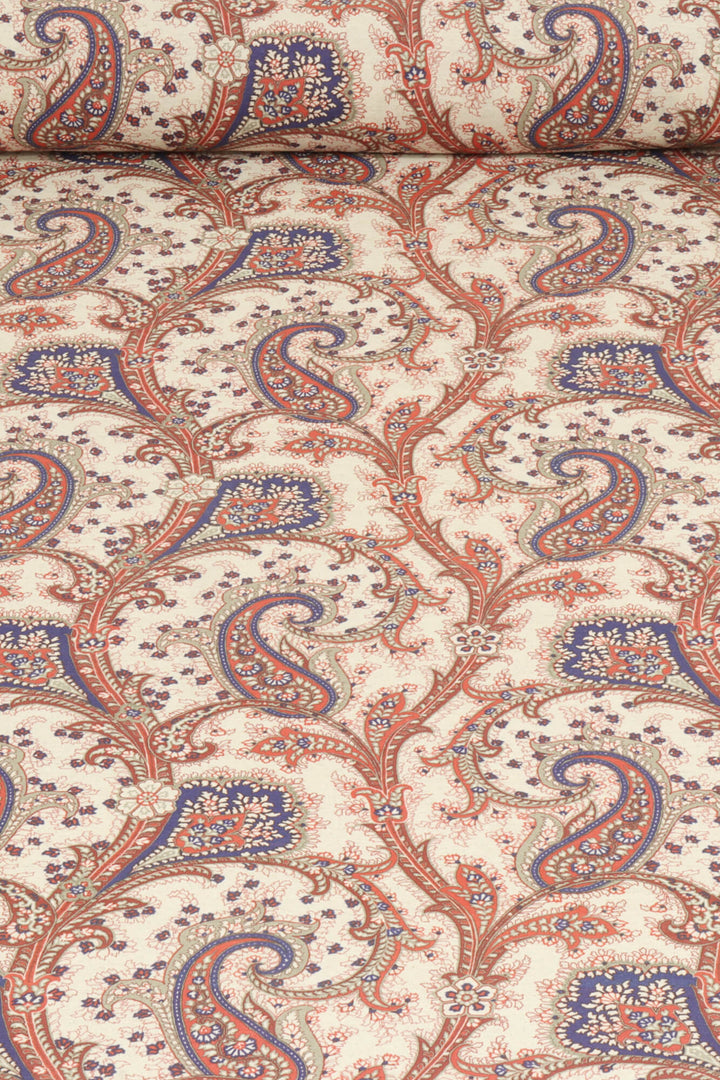 Folk Paisley Red Fabric