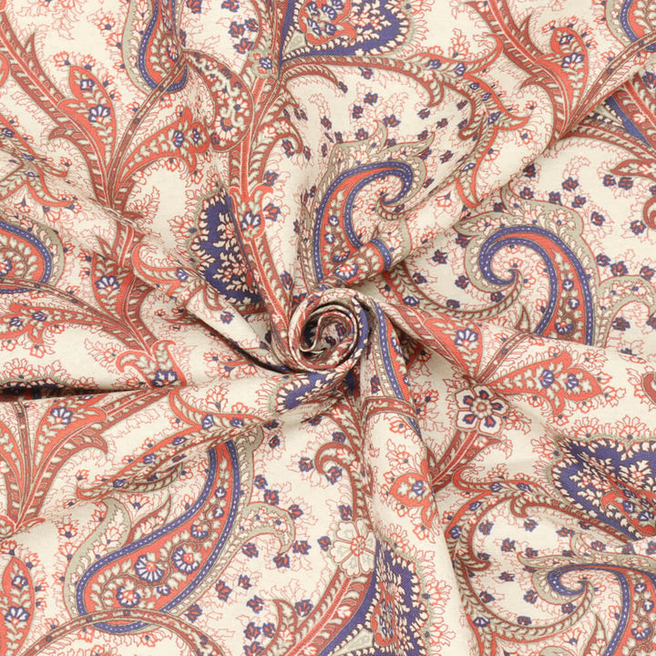 Folk Paisley Red Fabric