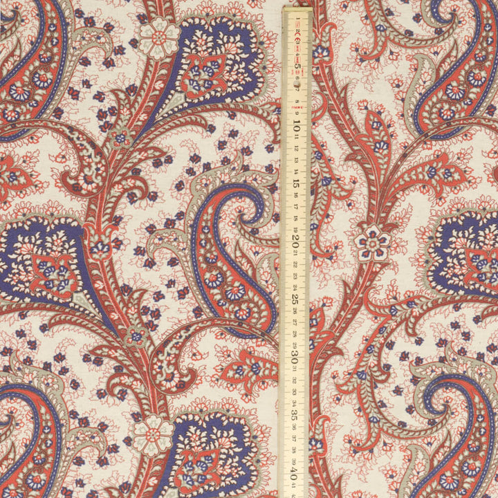 Folk Paisley Red Fabric