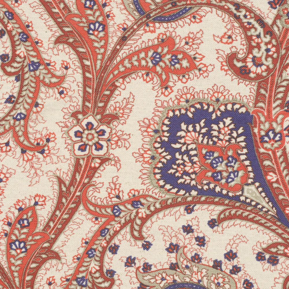 Folk Paisley Red Fabric