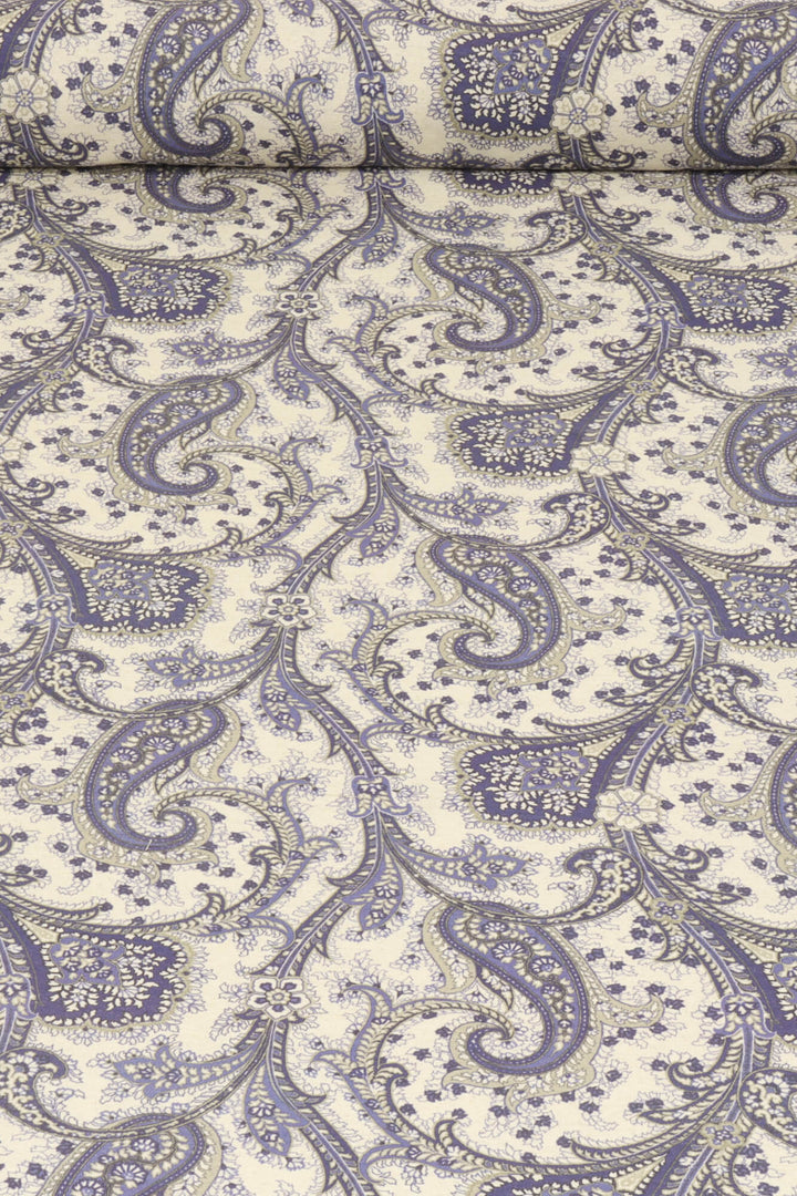 Folk Paisley Blue Fabric