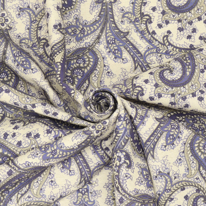 Folk Paisley Blue Fabric