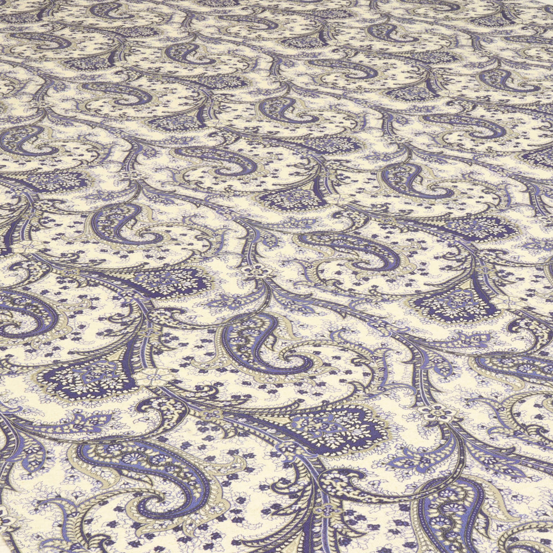 Folk Paisley Blue Fabric