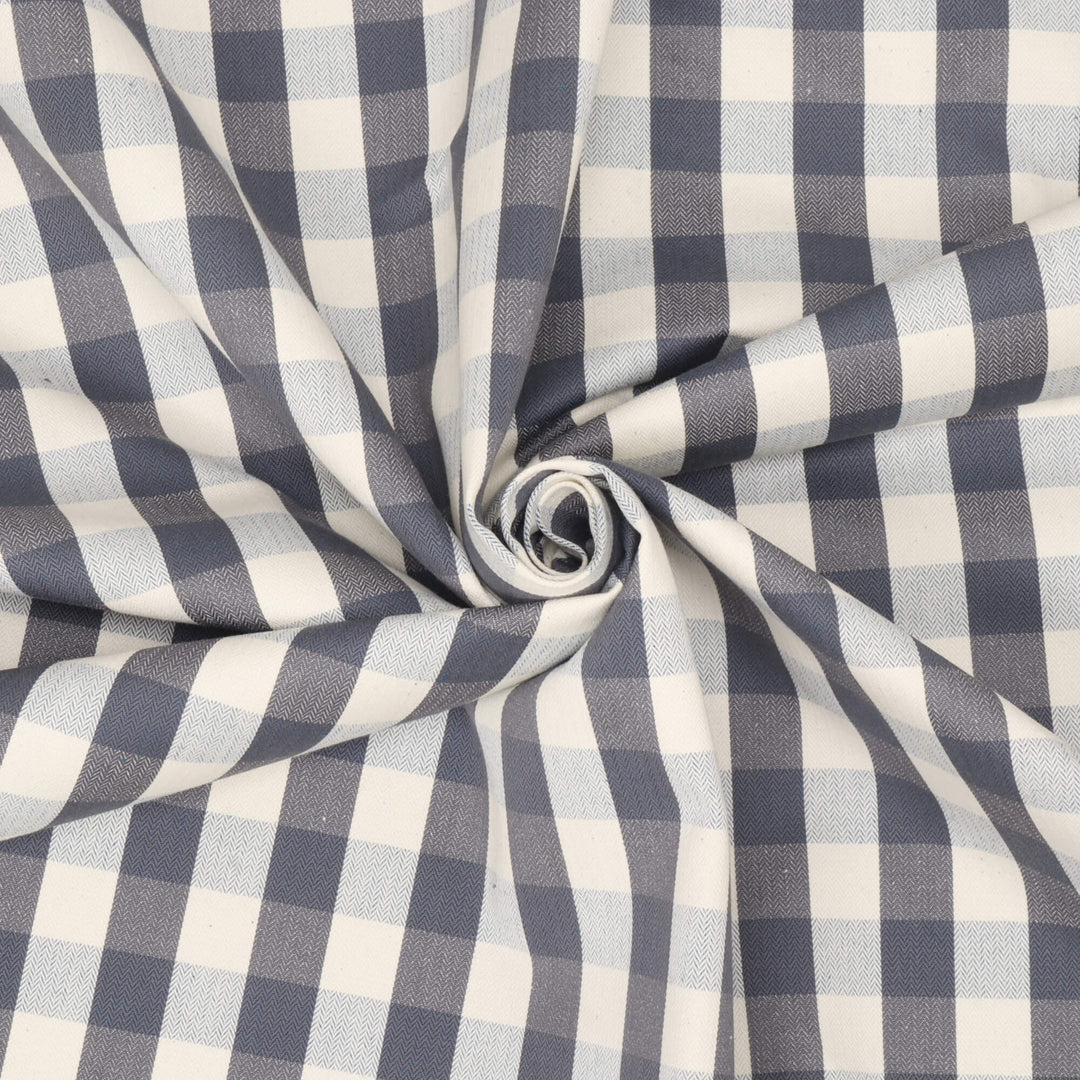 Clearance Croyde Check Charcoal Grey Fabric