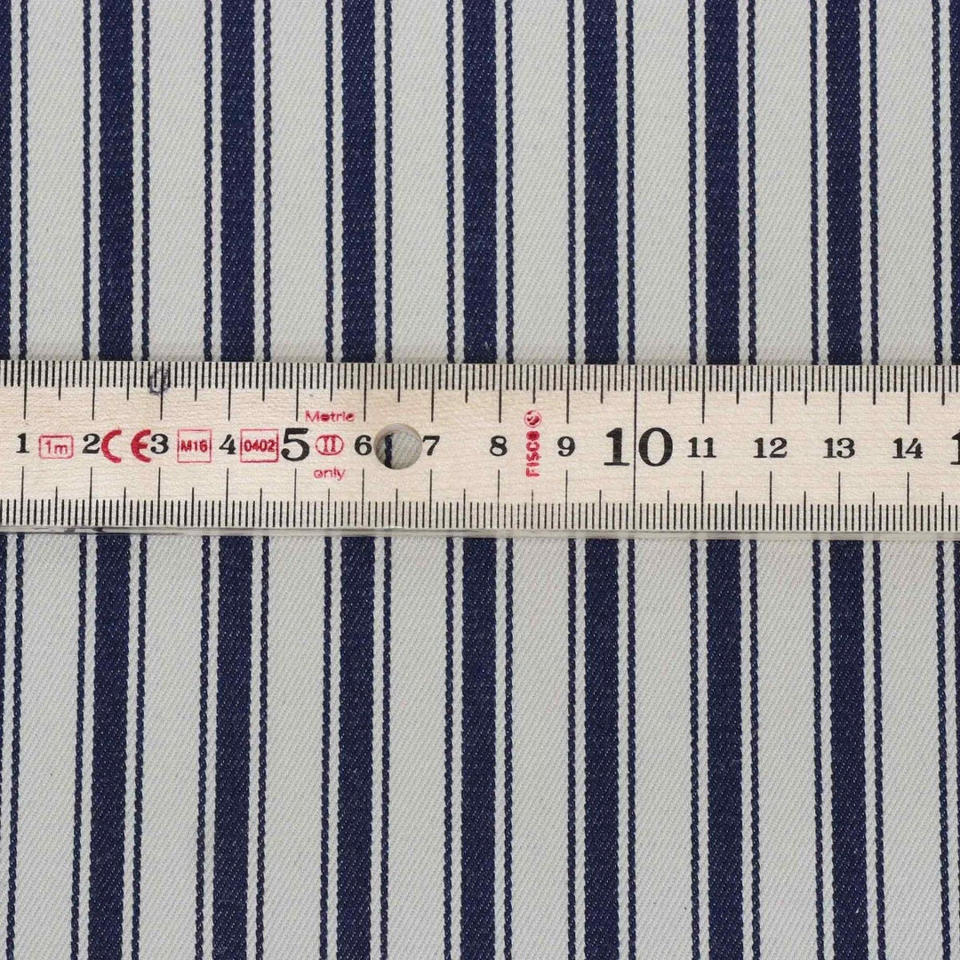 Vintage Deck Stripe Navy 100% Cotton Fabric