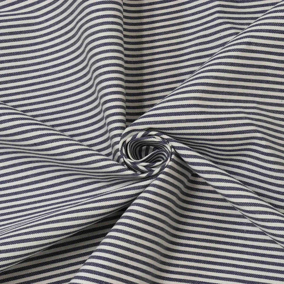 Pinstripe Navy Fabric