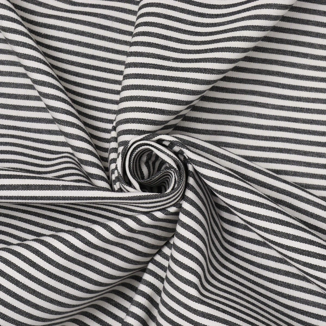 Pinstripe Charcoal Fabric