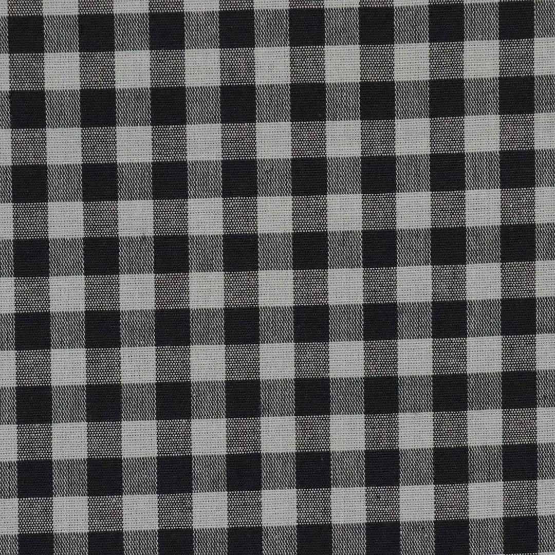 Gingham Check Fabric - Duck Egg & Black