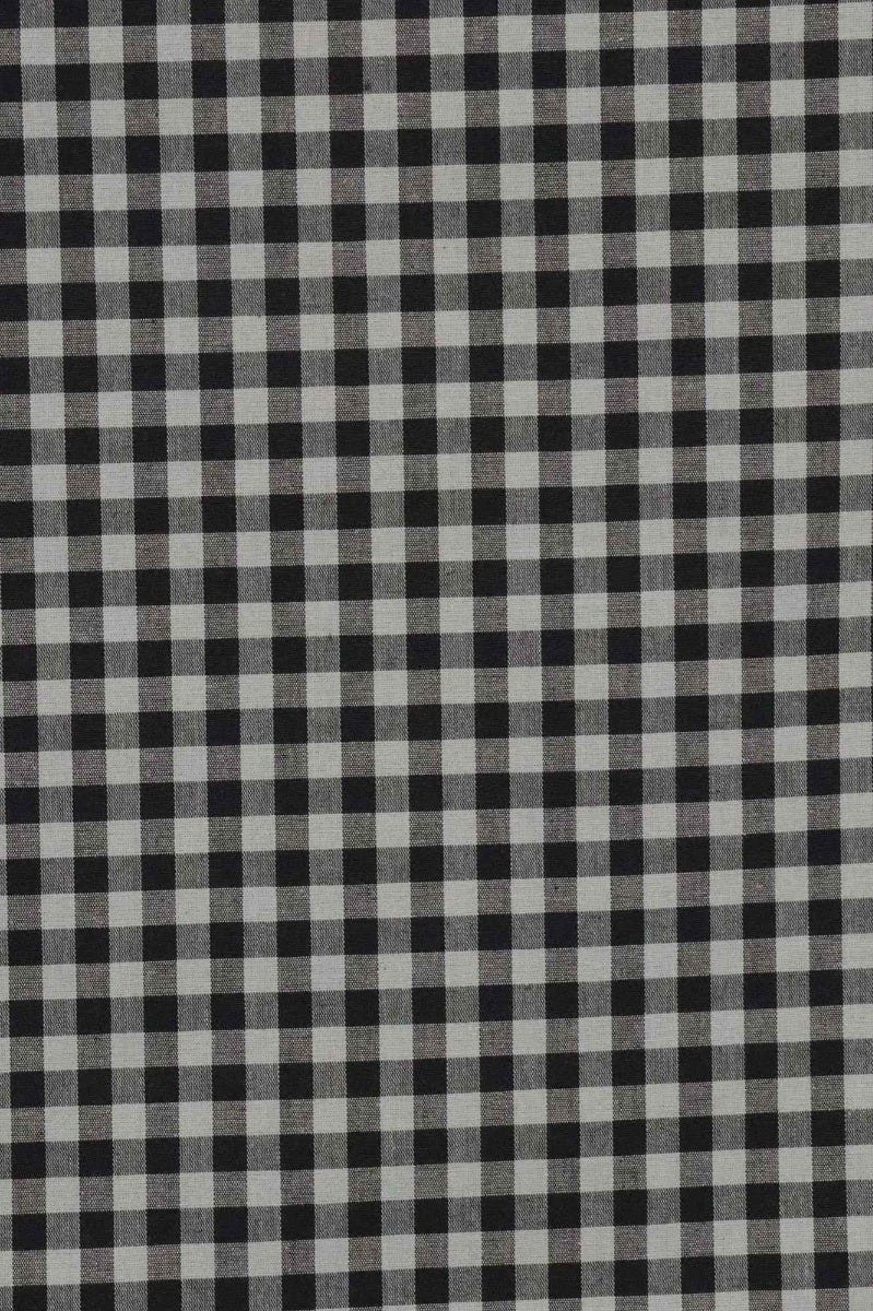 Gingham Check Fabric - Duck Egg & Black