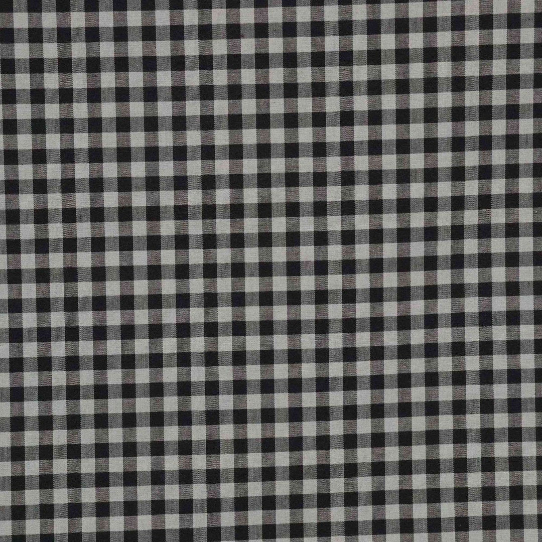 Gingham Check Fabric - Duck Egg & Black