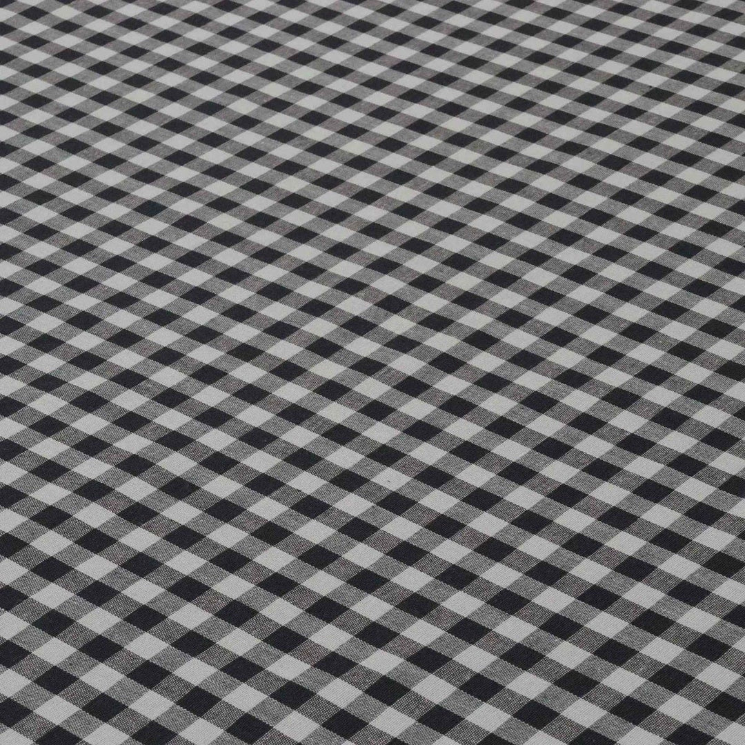 Gingham Check Fabric - Duck Egg & Black