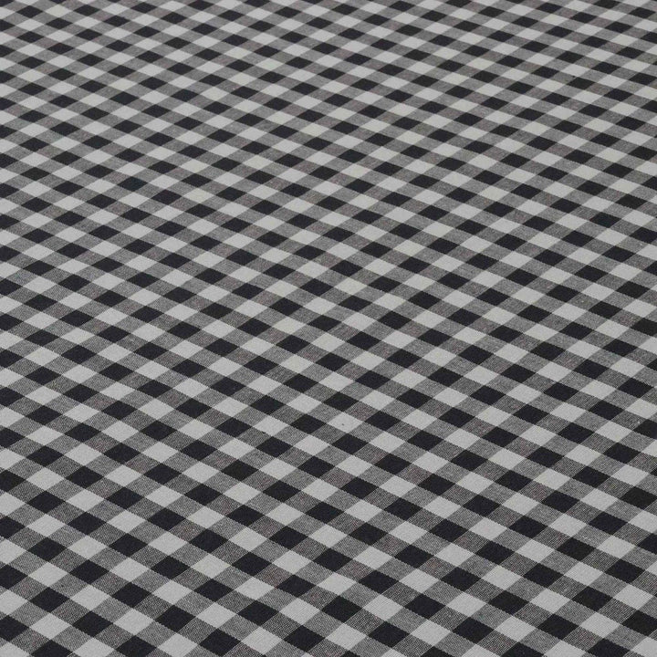 Gingham Check Fabric - Duck Egg & Black