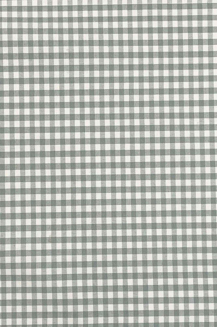 Gingham Micro Check Fabric - Duck Egg