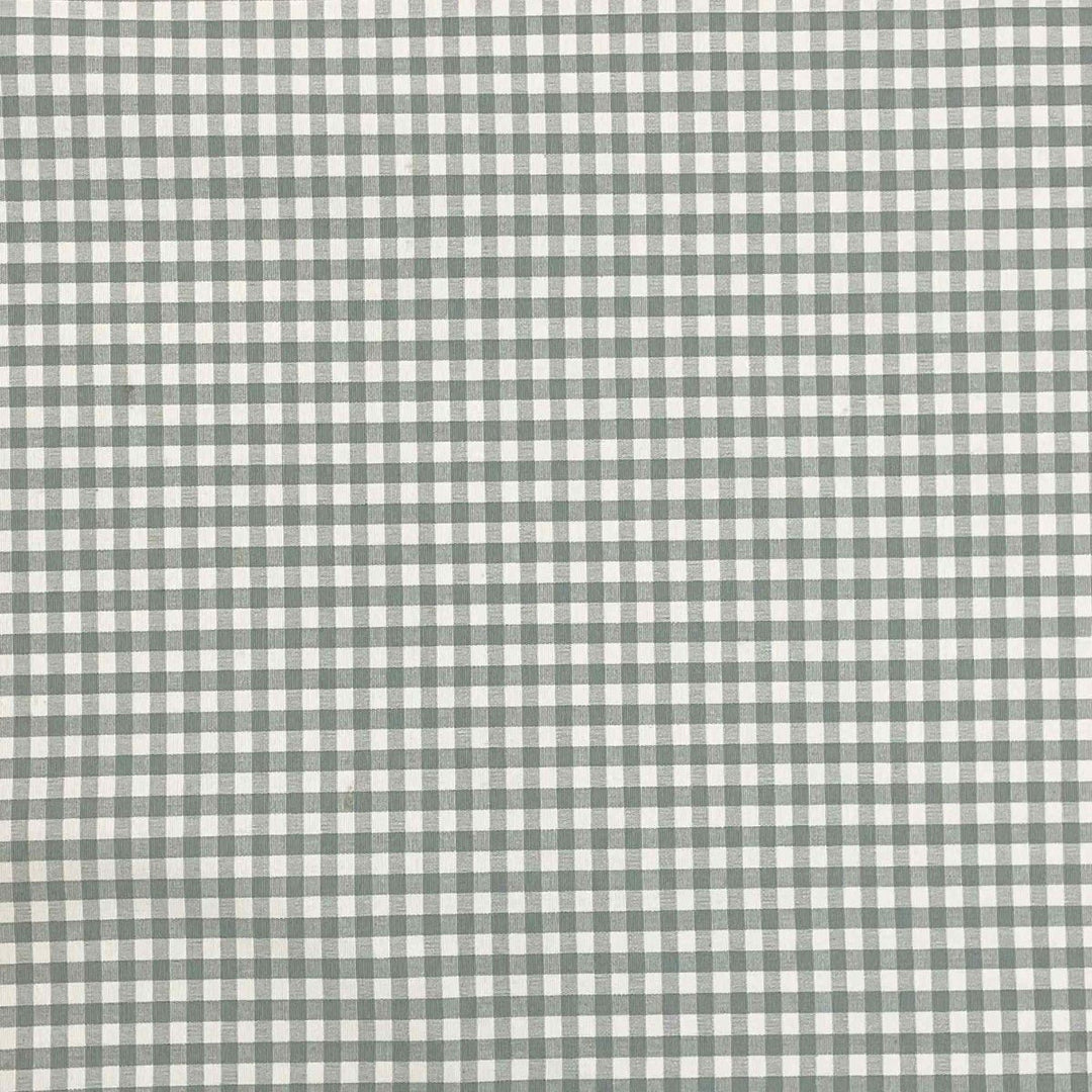 Gingham Micro Check Fabric - Duck Egg