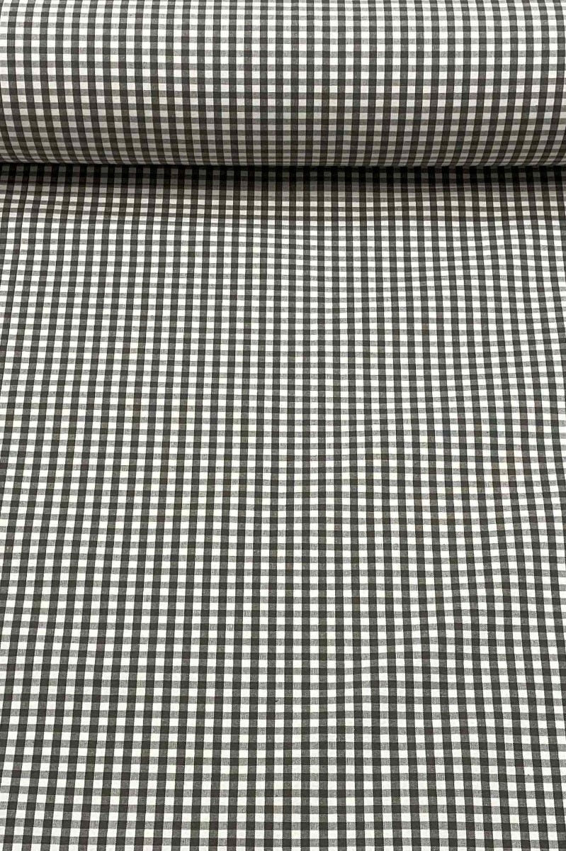 Gingham Micro Check Fabric - Grayish