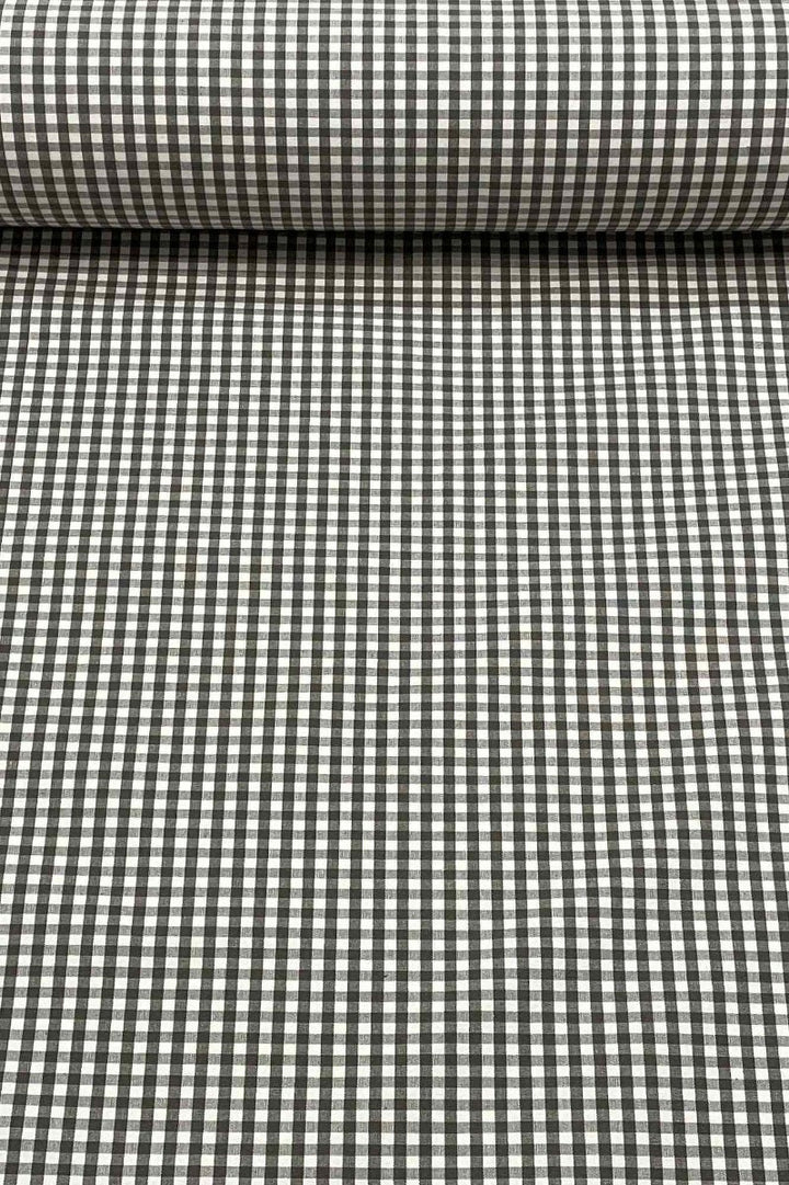 Gingham Micro Check Fabric - Grayish