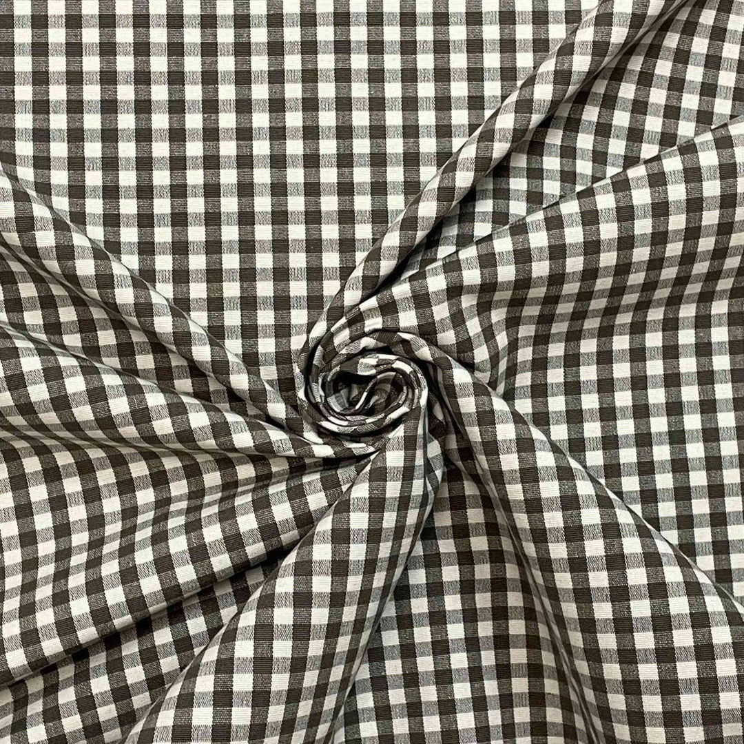 Gingham Micro Check Fabric - Grayish