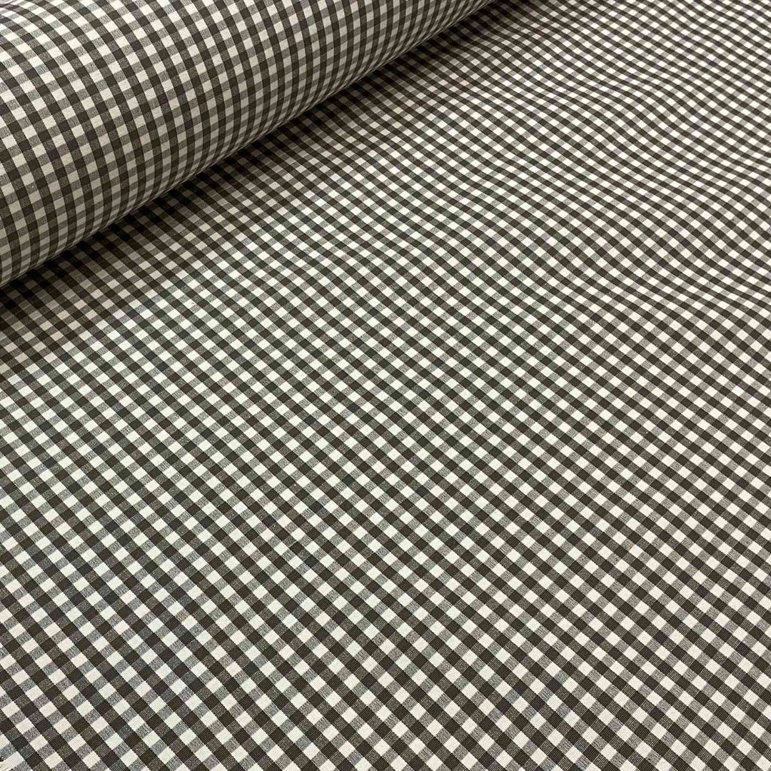 Gingham Micro Check Fabric - Grayish