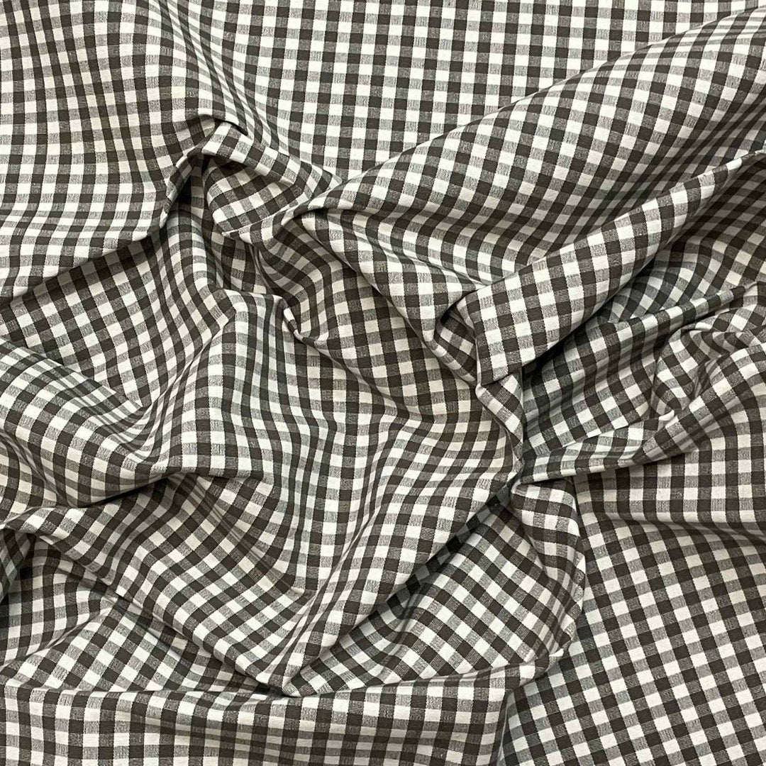 Gingham Micro Check Fabric - Grayish