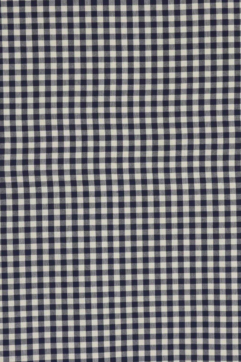 Gingham Check Fabric - Navy Blue