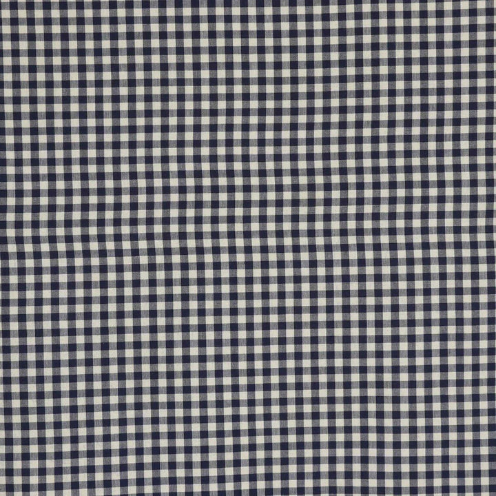 Gingham Check Fabric - Navy Blue