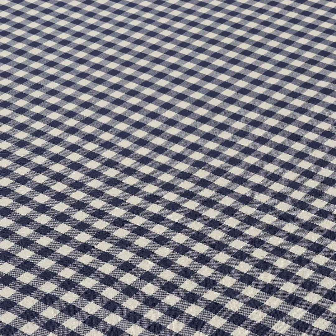 Gingham Check Fabric - Navy Blue