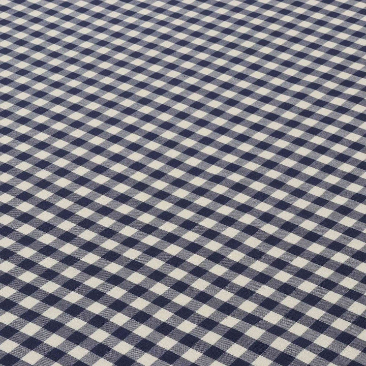 Gingham Check Fabric - Navy Blue