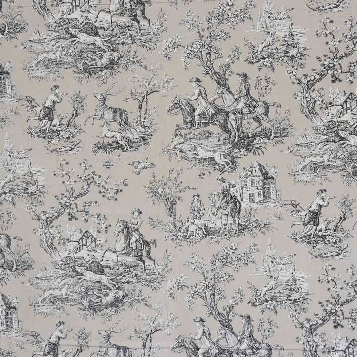 French Hunting Toile Beige Double Width Fabric