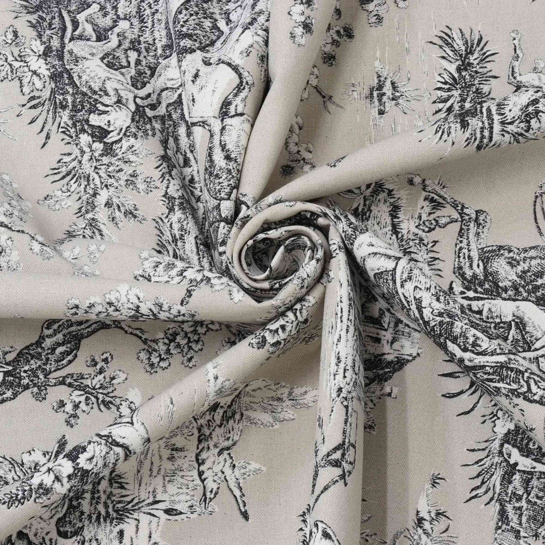 French Hunting Toile Beige Double Width Fabric