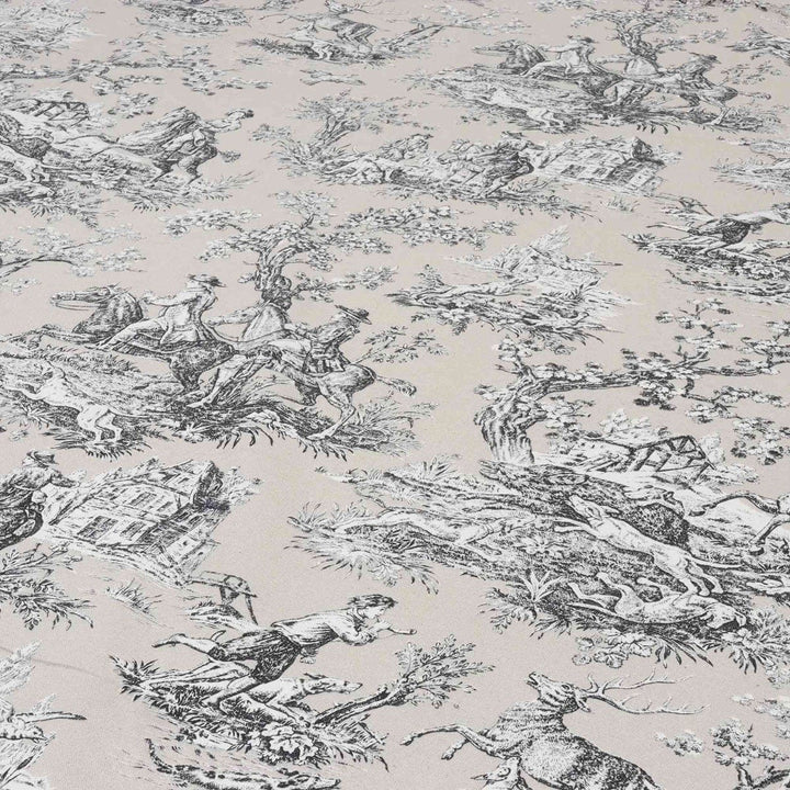 French Hunting Toile Beige Double Width Fabric