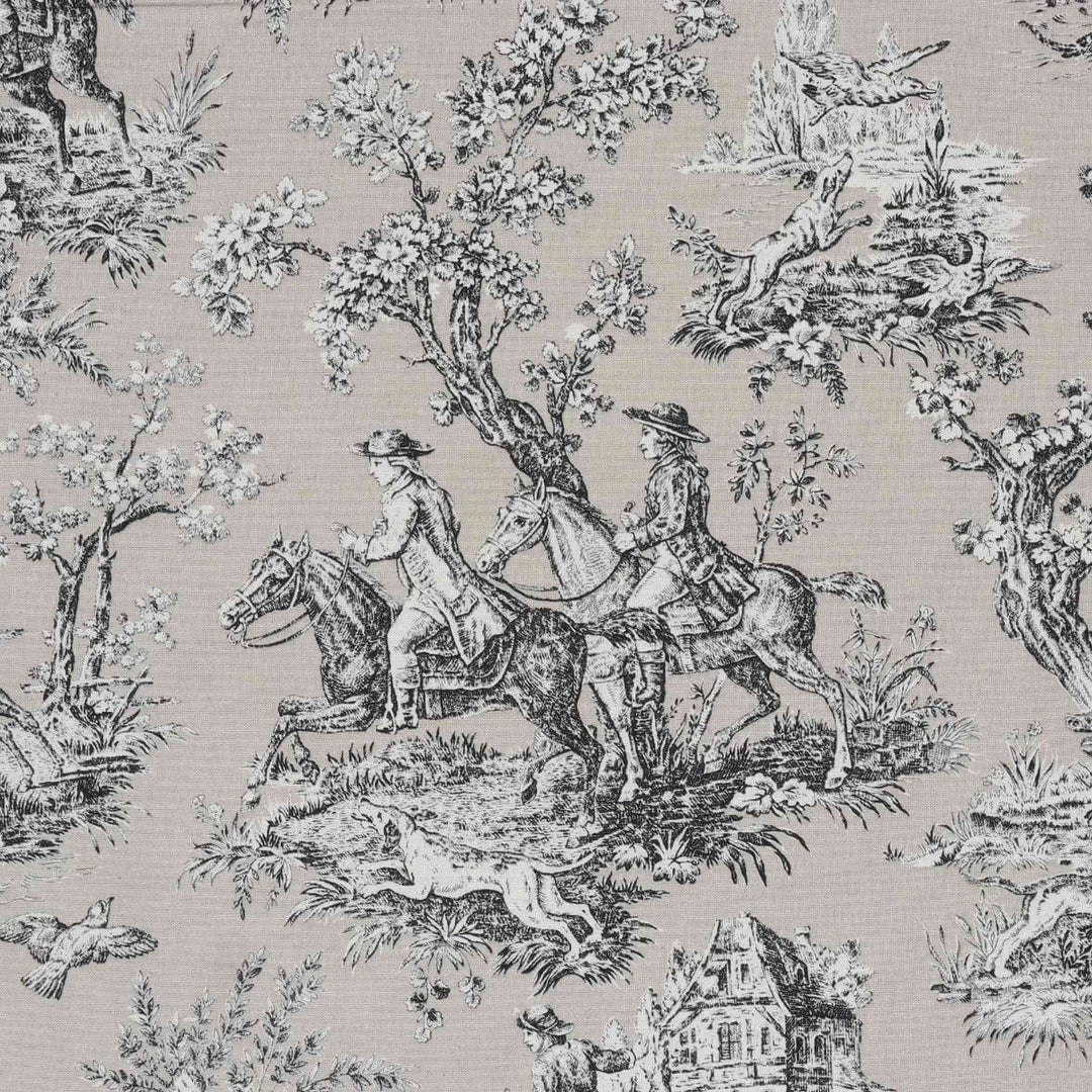 French Hunting Toile Beige Double Width Fabric