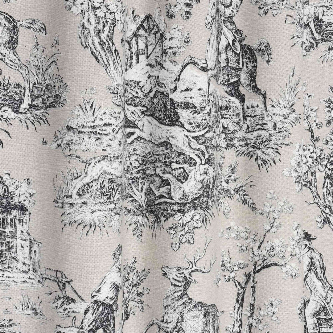 French Hunting Toile Beige Double Width Fabric