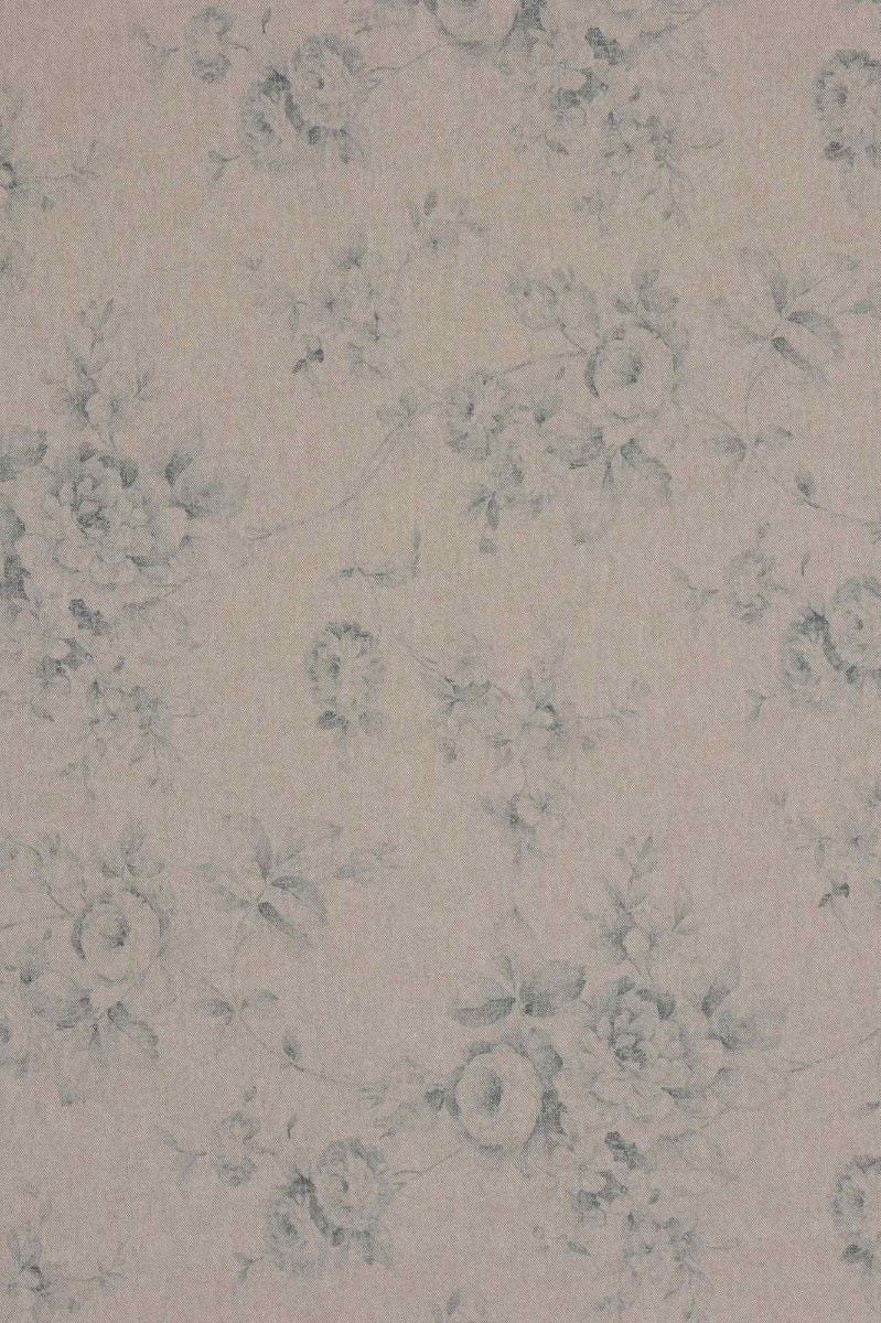 French Faded Blue Rose Double Width Fabric