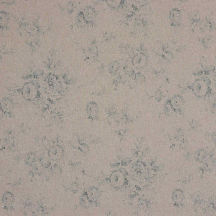 French Faded Blue Rose Double Width Fabric