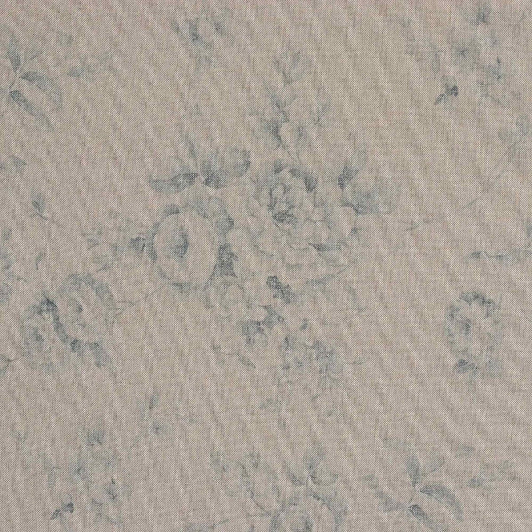 French Faded Blue Rose Double Width Fabric